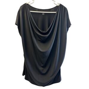 Lane Bryant Black Cowl Neck Cap Sleeve EUC 18/20